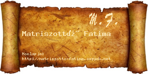 Matriszottó Fatima névjegykártya